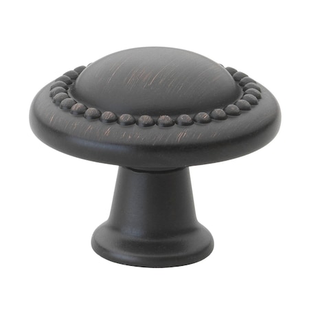 Gliderite Hardware 1-1/4 in. Oil Rubbed Bronze Round Beaded Cabinet Knob, 25PK 5222-ORB-25